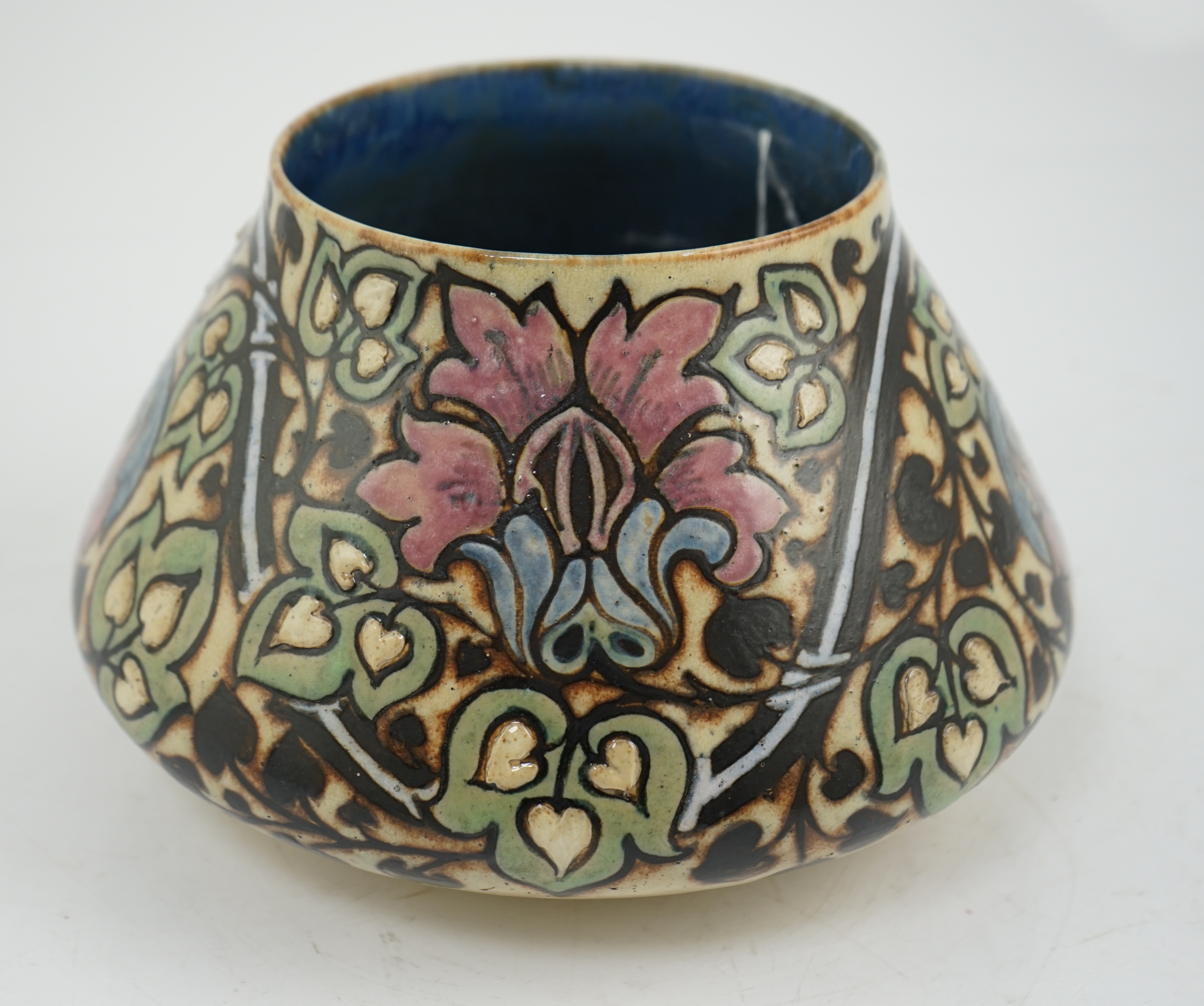 Francis Pope for Royal Doulton, a squat conical stoneware vase